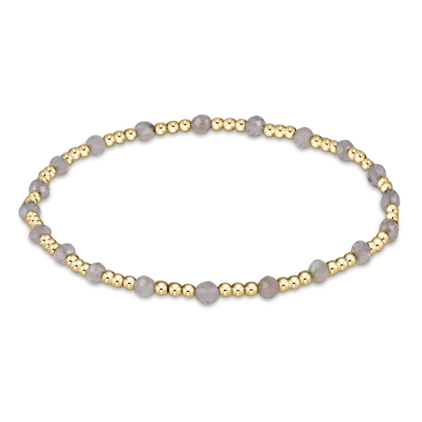 GEMSTONE GOLD SINCERITY PATTERN 3MM BEAD BRACELET