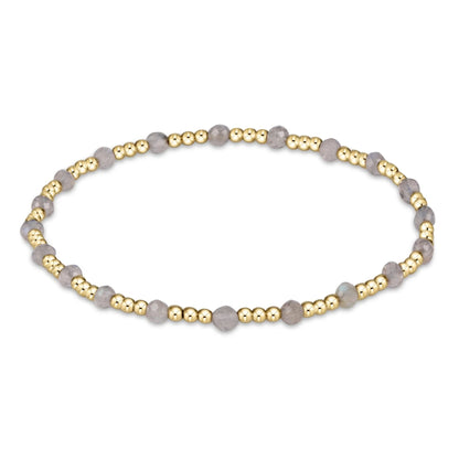 GEMSTONE GOLD SINCERITY PATTERN 3MM BEAD BRACELET