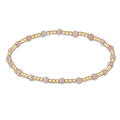 GEMSTONE GOLD SINCERITY PATTERN 3MM BEAD BRACELET