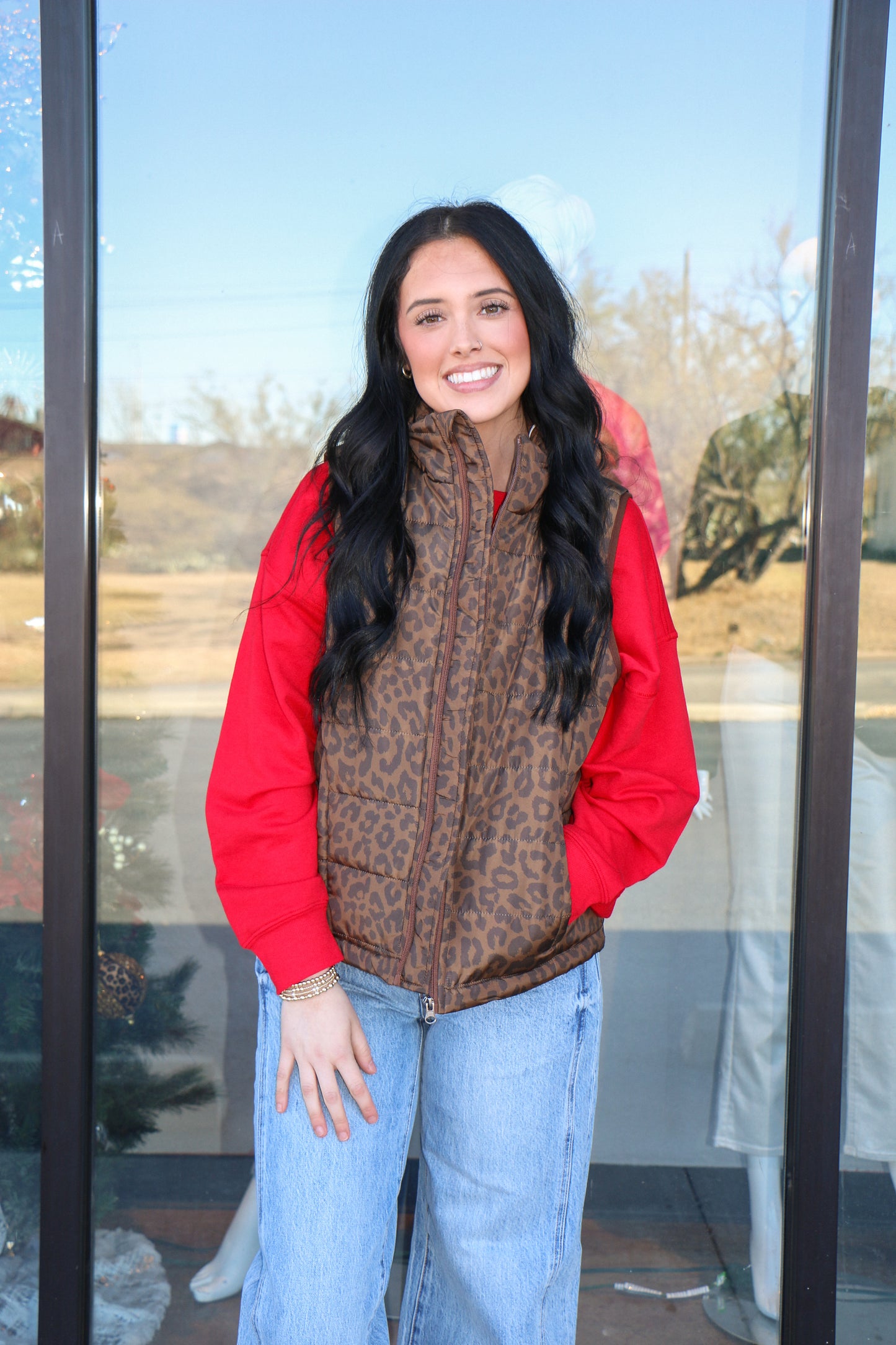 LEOPARD PUFFER VEST