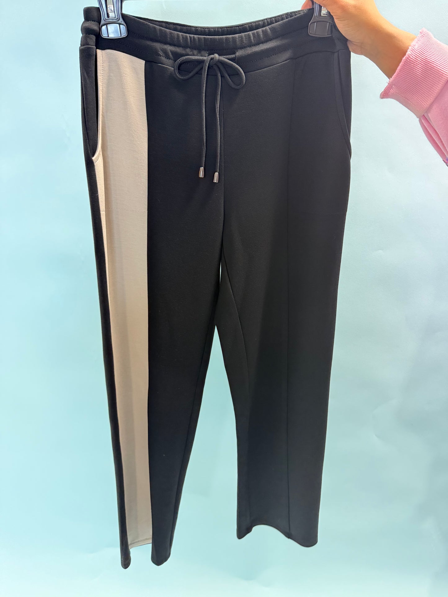 Black sweat pants w/ color stripe detail