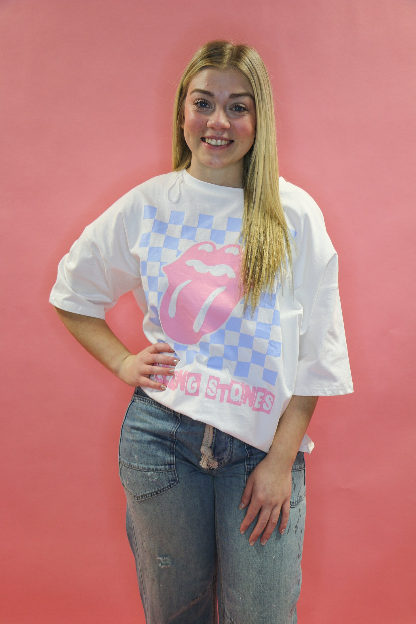 rolling stones graphic oversized tee