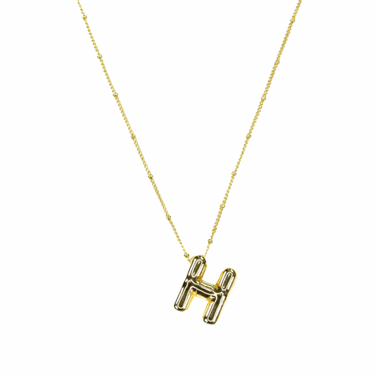 Balloon Bubble Letter Initial Necklace