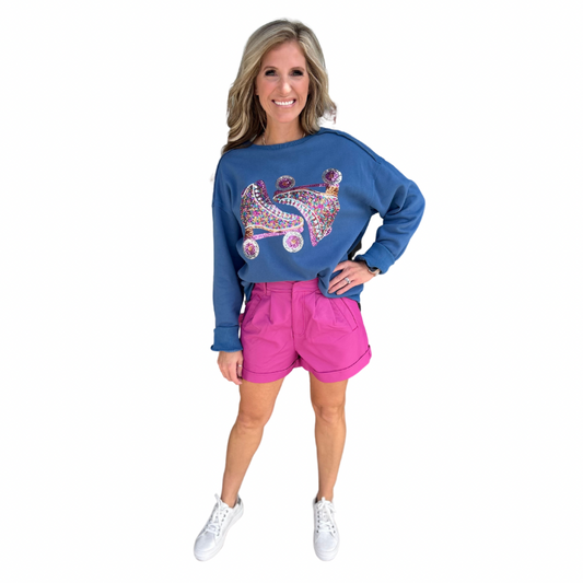 Sequin Skate Blue Sweatshirt