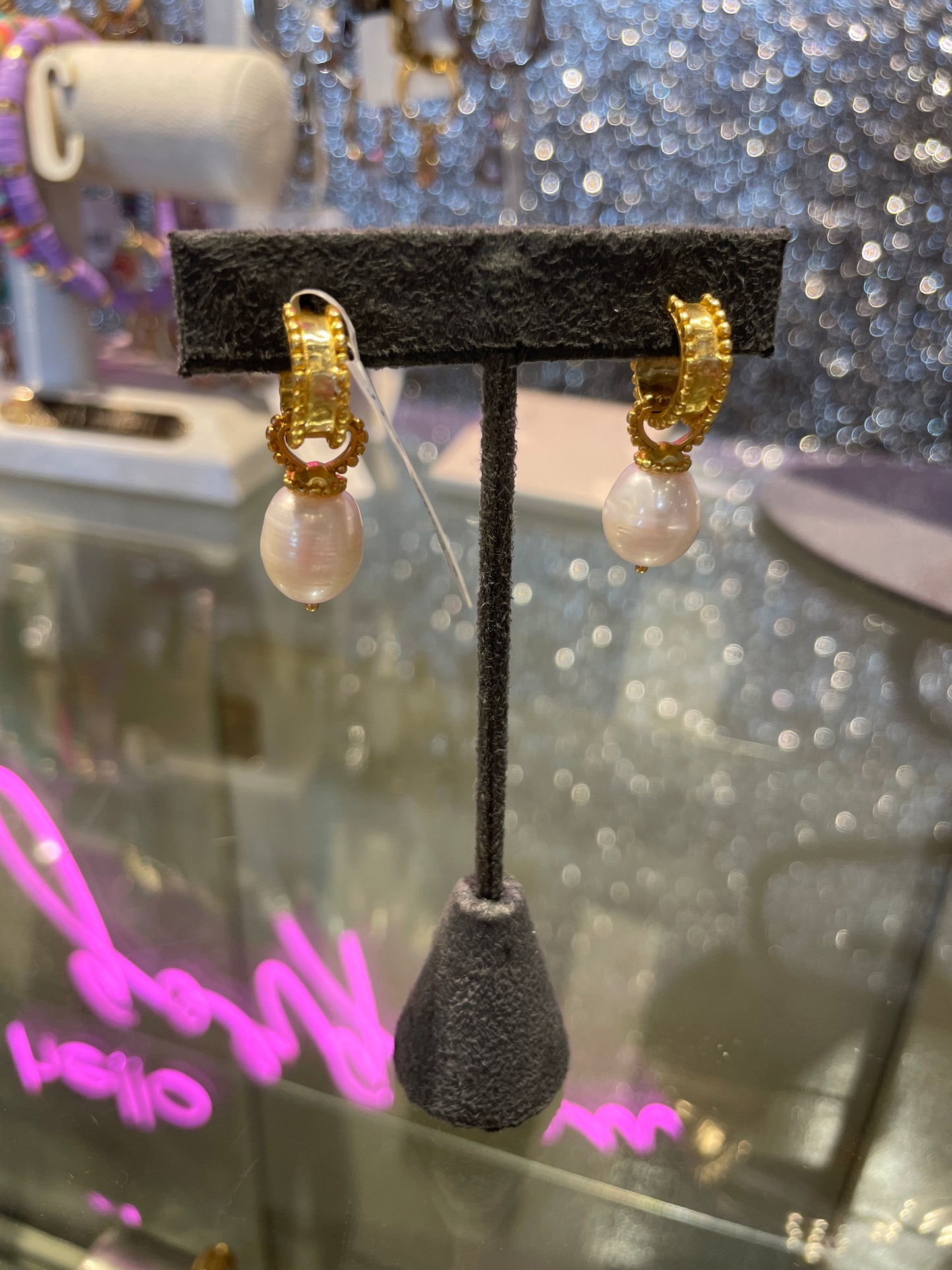 PEARL HOOP AND EARING CHARM