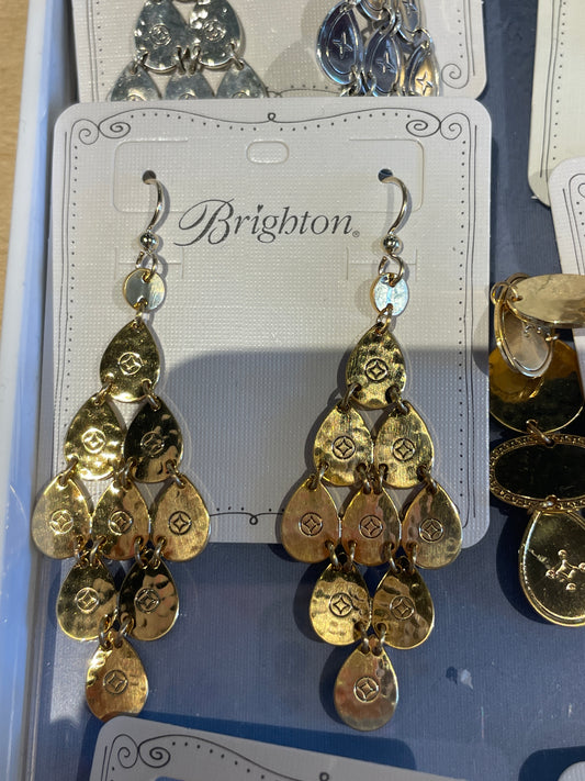 PALM CANYON LONG GOLD DANGLE EARRINGS