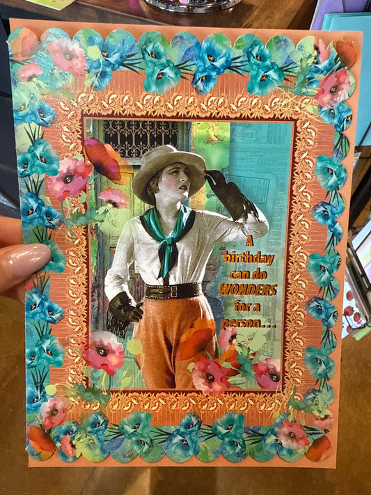 "A Birthday can do wonders" card