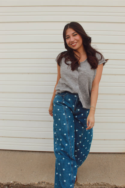 Cap Sleeve Button Front Cardigan