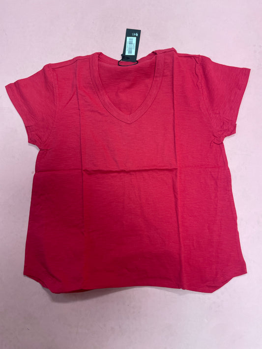 Red Short Sleeve V-Neck
