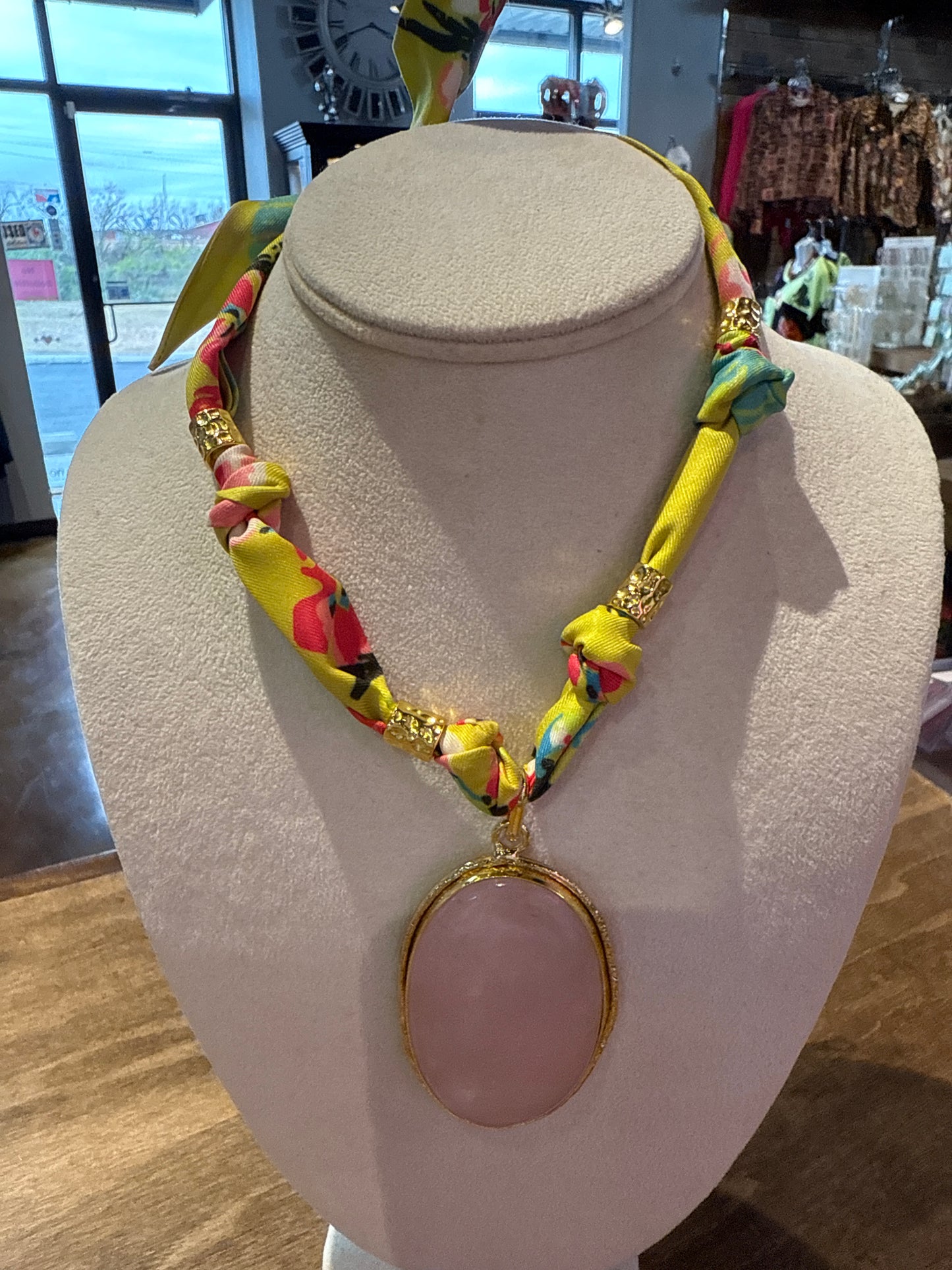 Vibrant scarf necklaces