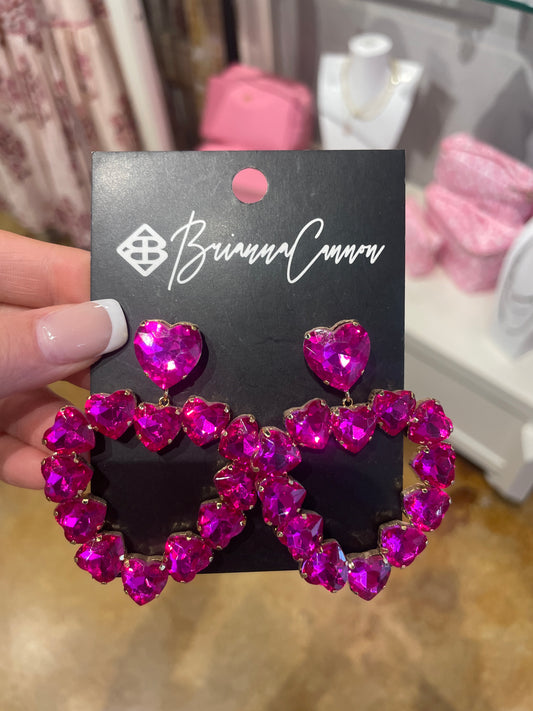 hot pink crystal earrings