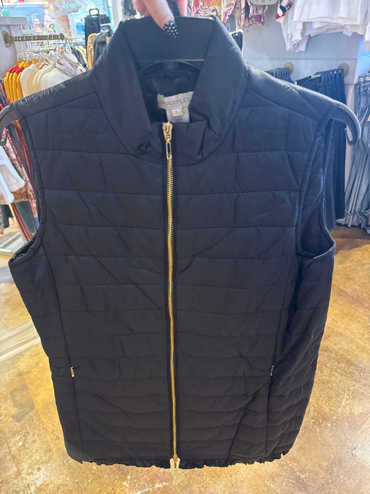 BLACK VEST WITH GOLD ZIPPER