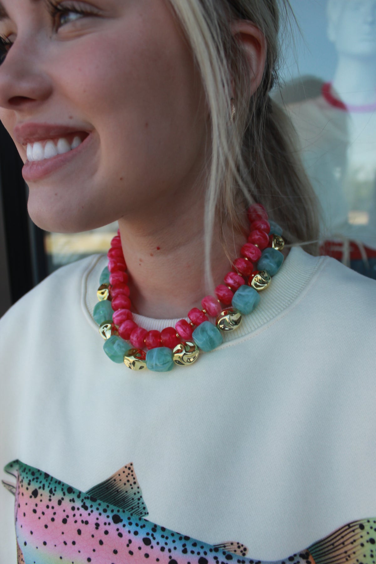 plain beaded necklace