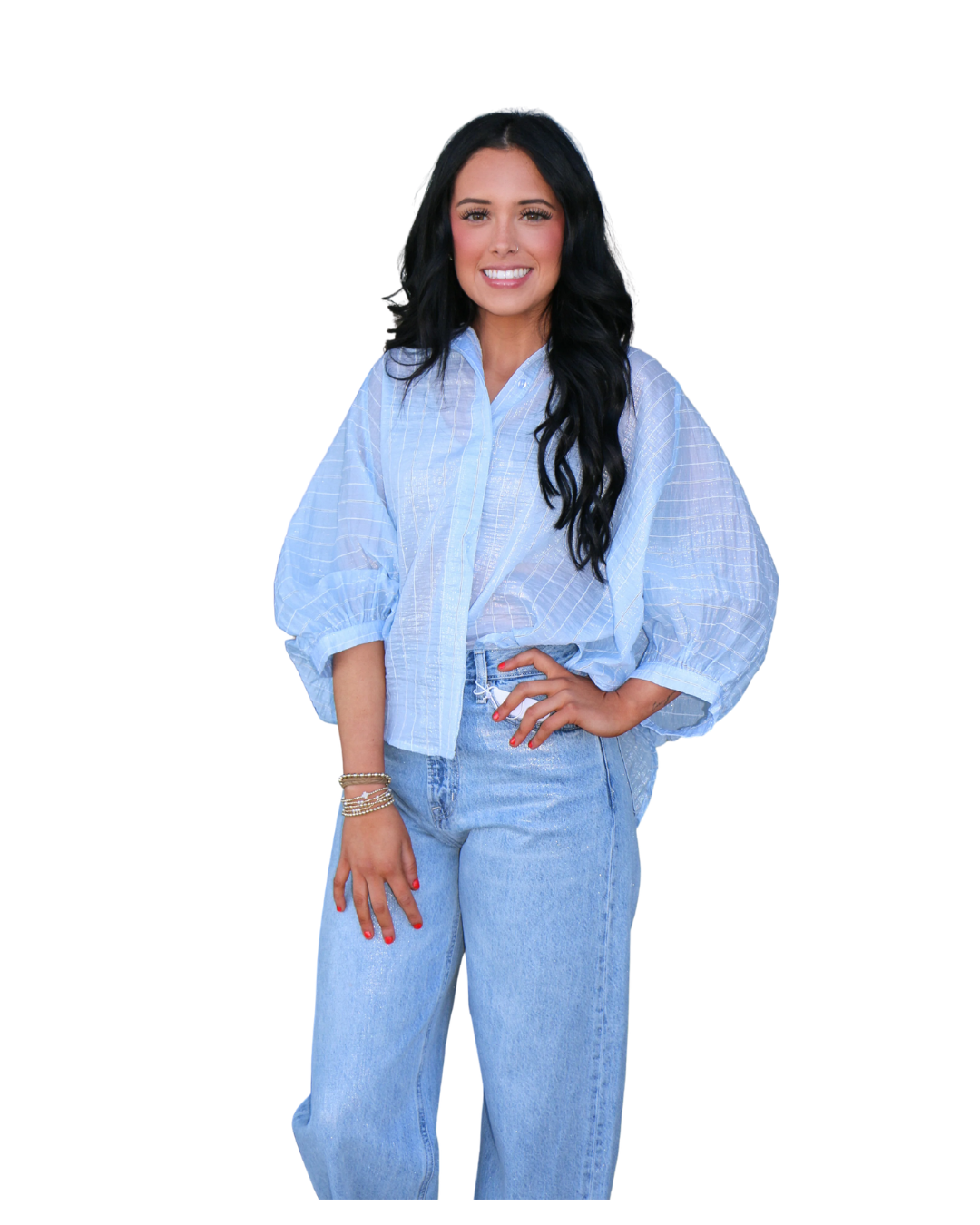 Stripe Button Front Shirt
