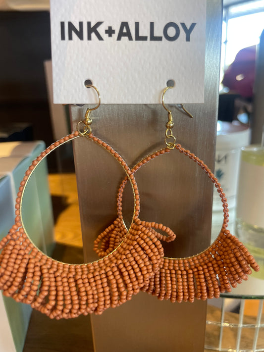FRINGE HOOP SEED BEAD EARRING~5