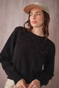 Beaded Western Knit Sweater