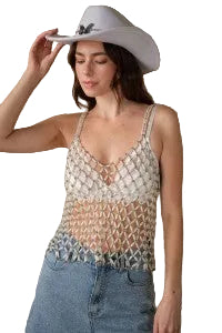 Pearl Beaded Overlay Top