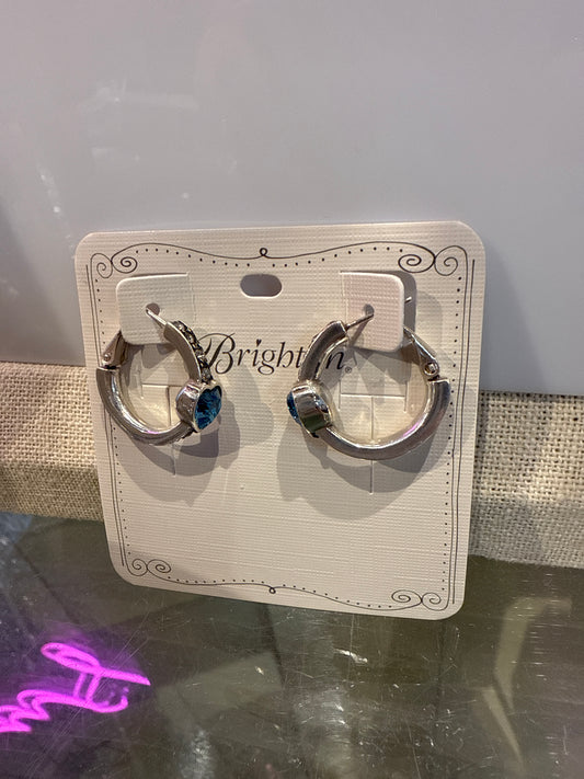 Mystery Of Love Aqua Heart Hoop Earing