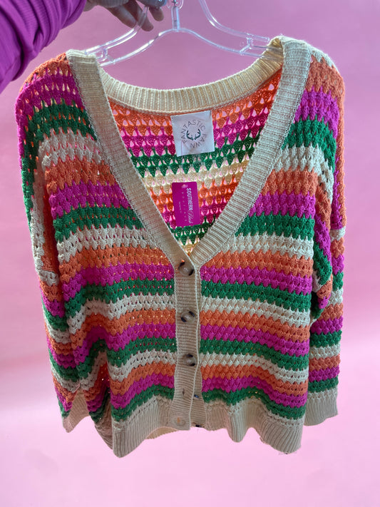 MULTI COLOR STRIPE CARDIGAN