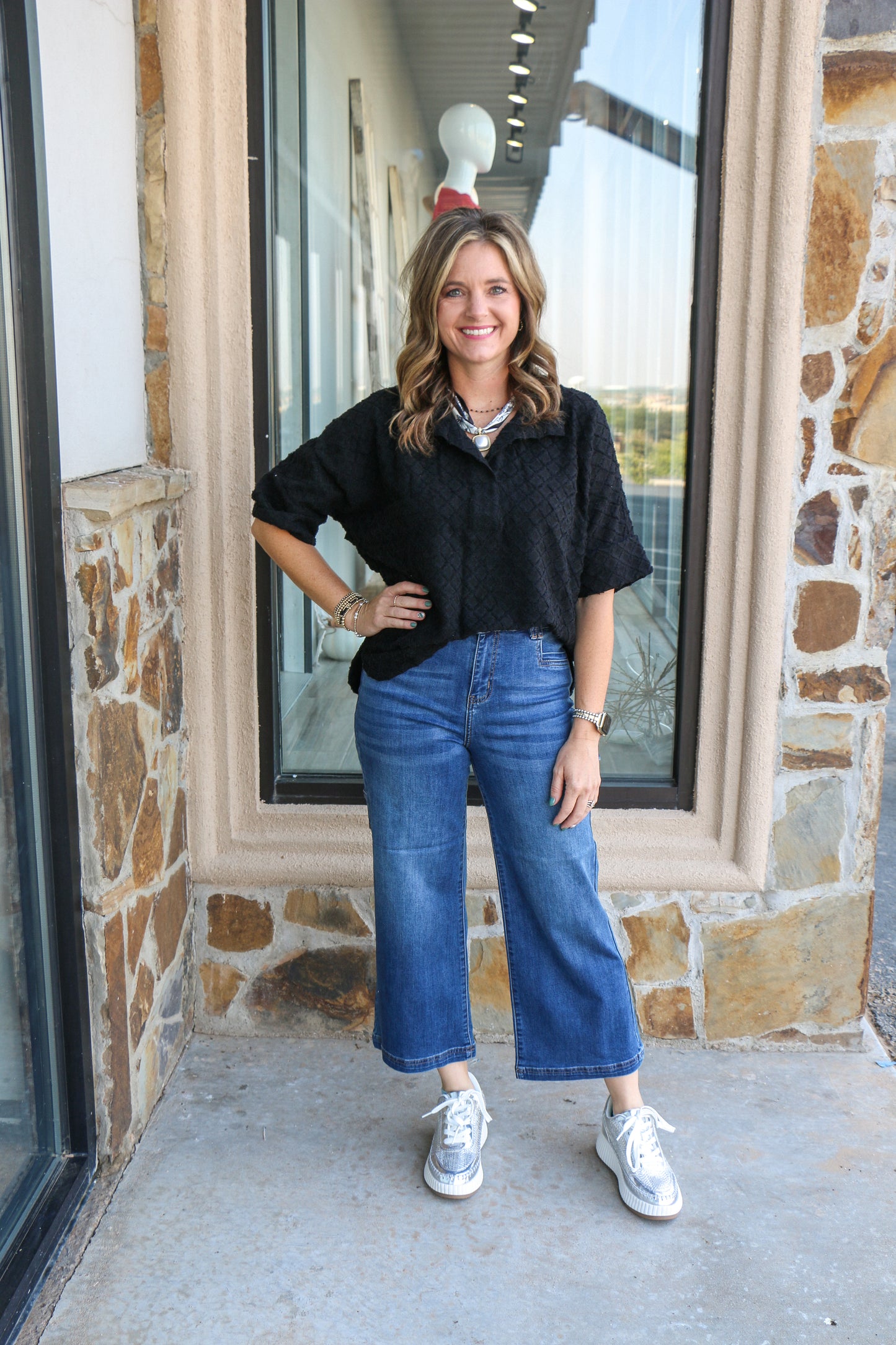 CRINKLE PULLOVER HIGH LOW