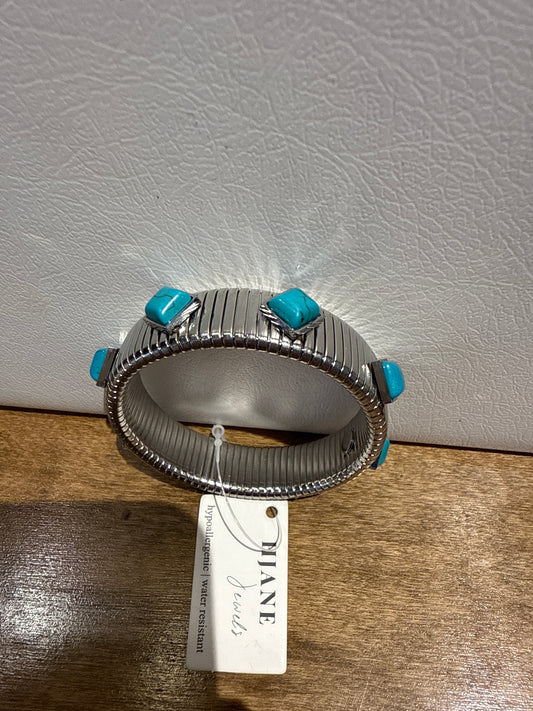 Turquoise tube bracelet silver