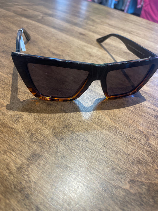MELROSE BLACK/TORTOISE GREY SOLID POLARIZED SUNNGLASSES
