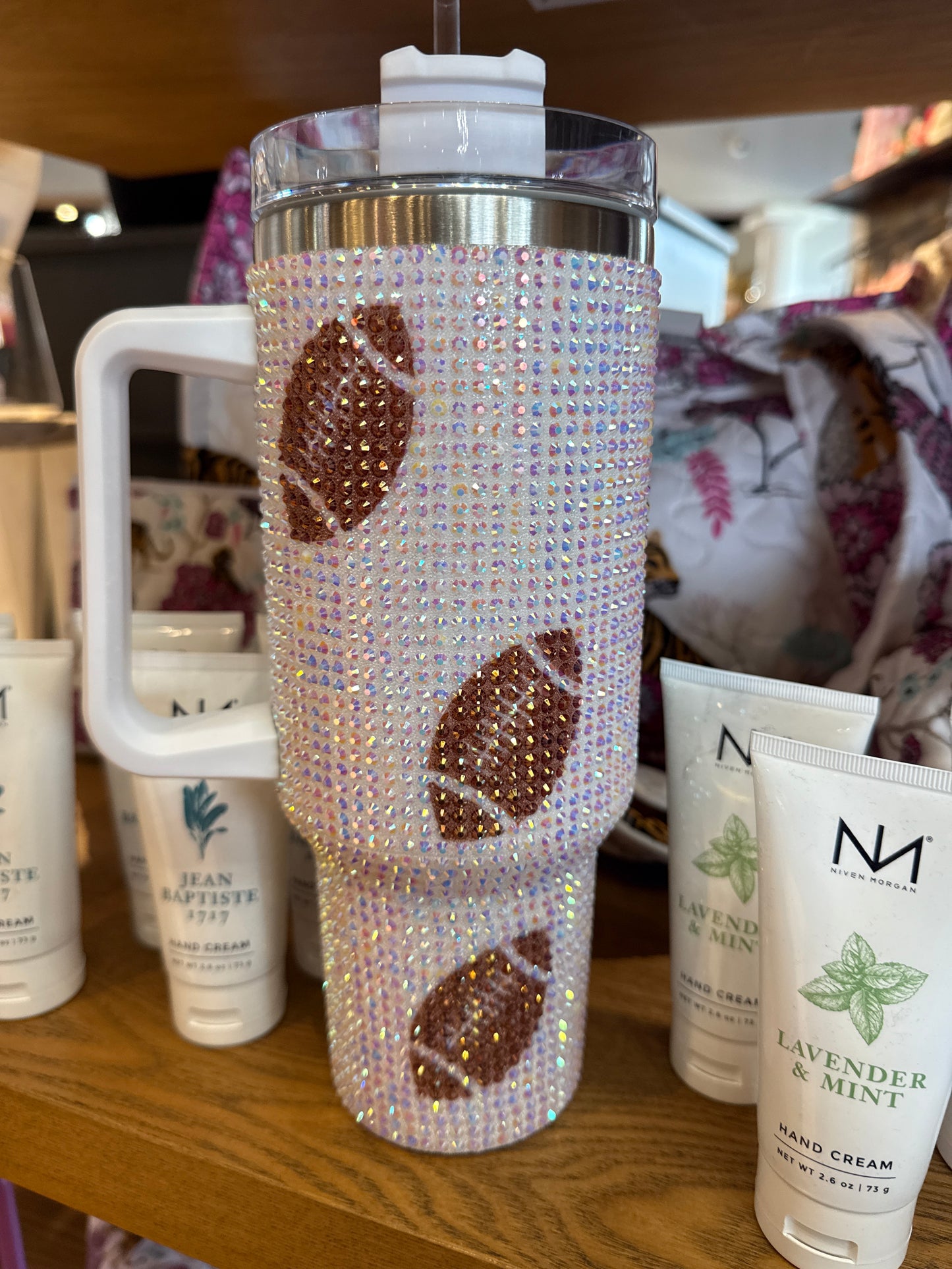 40 OZ MINI FOOTBALL PRINT TUMBLER