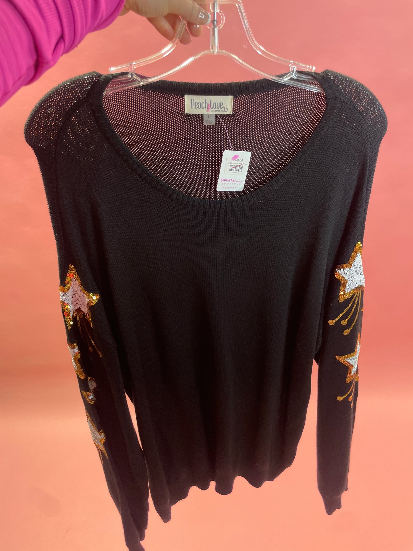 Star Sequin Patch Sleeve