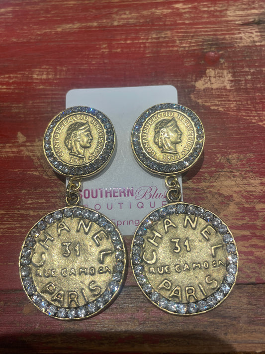 CHANEL COIN EARRINGS