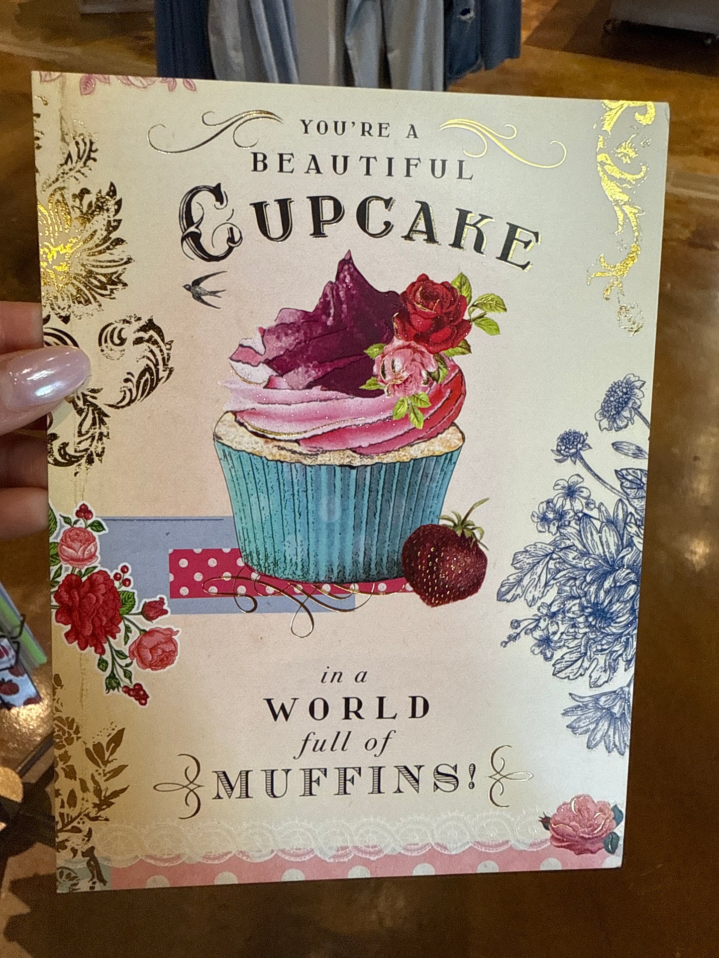 Cupcake in a world of muffins card