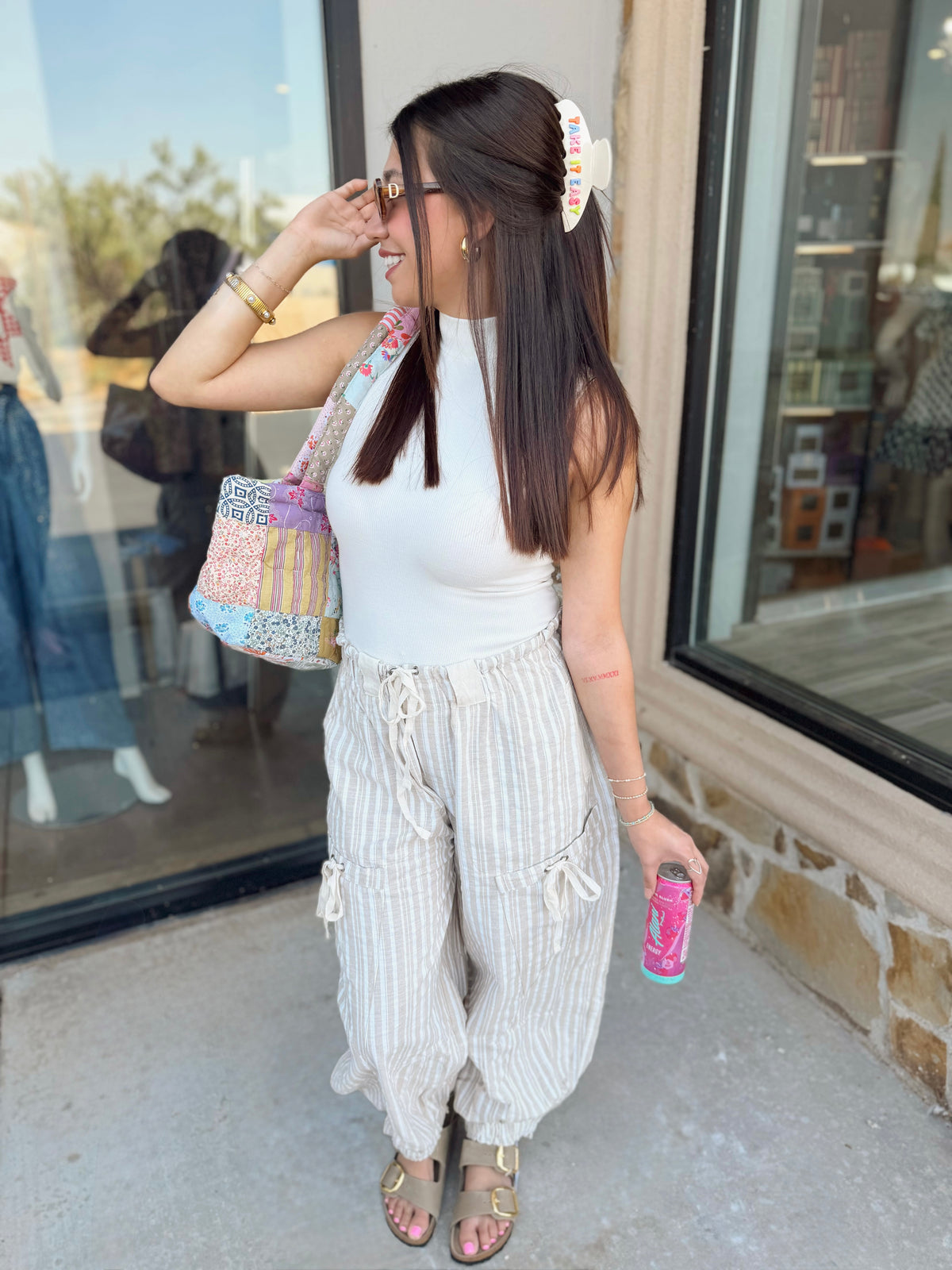 Soft Washed Striped Jogger Pants