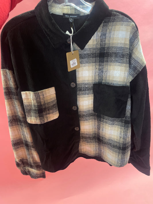 Plaid Patchwork Button Up