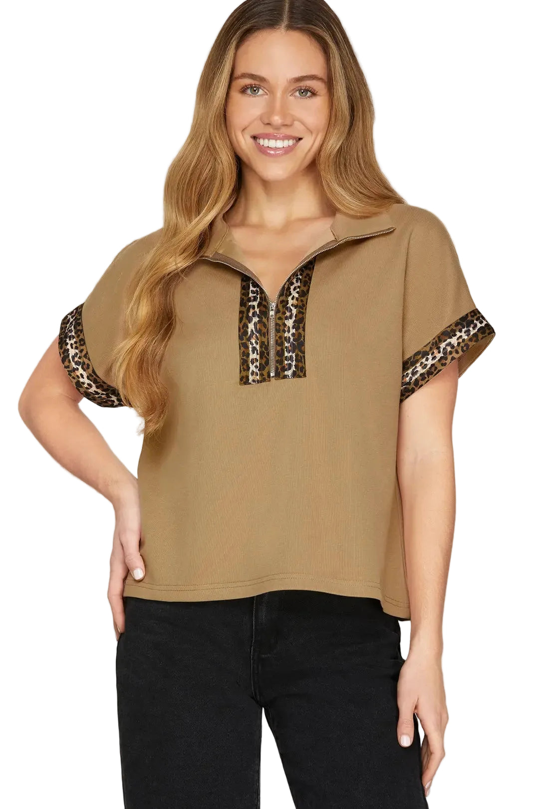Drop sleeve half zip