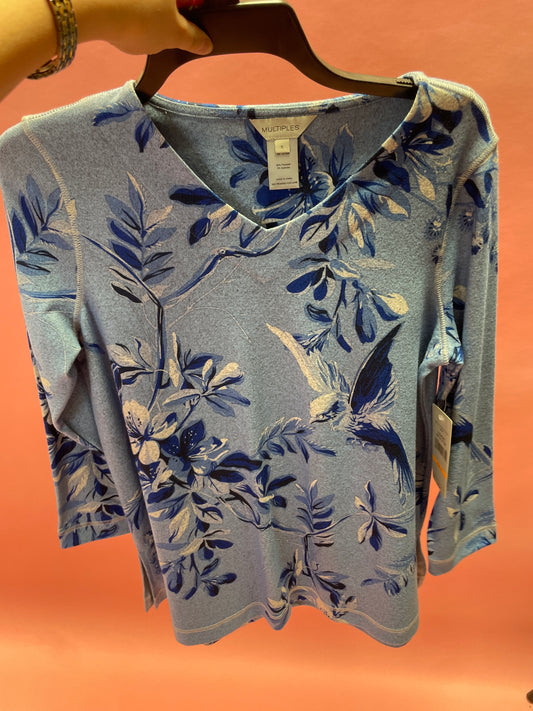 BLUE BIRD V NK 3/4 SLV TOP