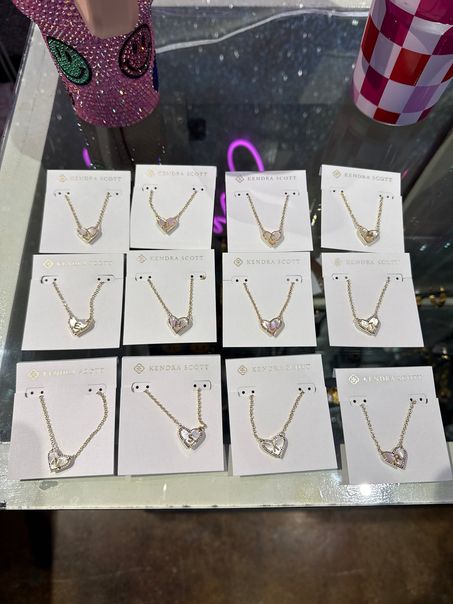 heart letter pendent necklace