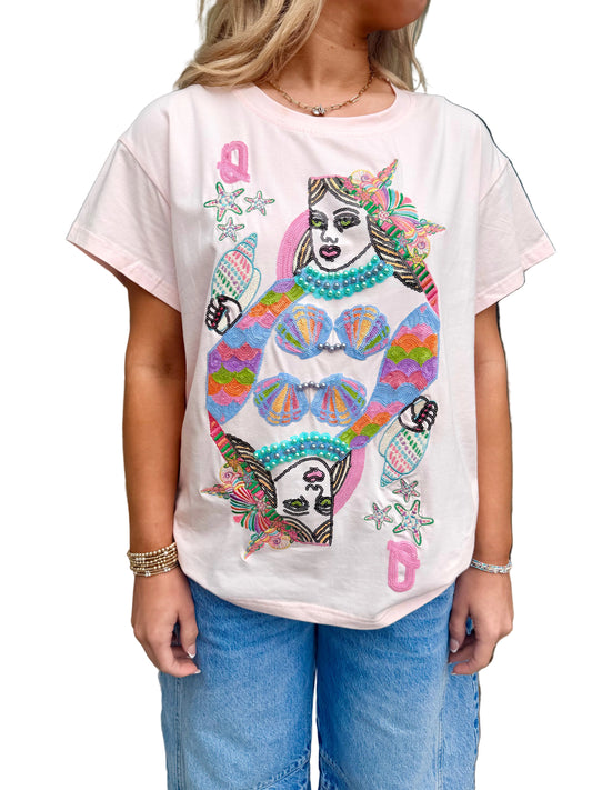 Light Pink QOS Queen of the Sea Card Tee
