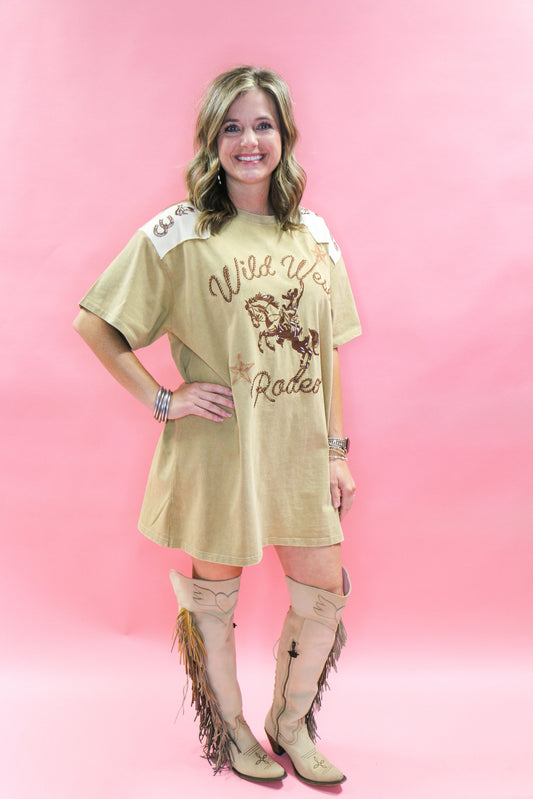 WASHED TAUPE DRESS