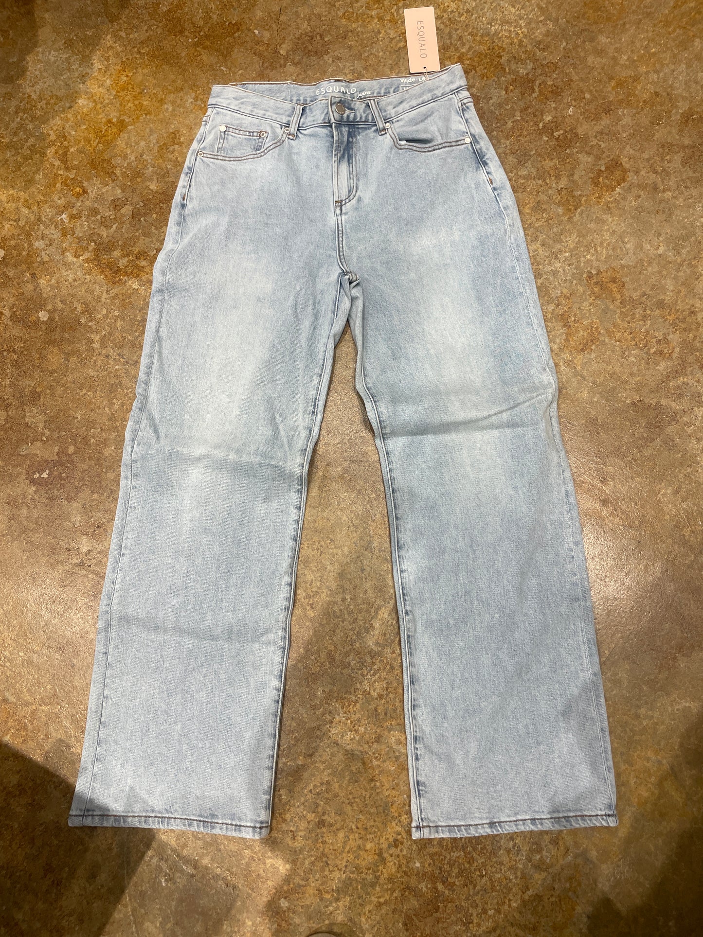 light washed denim wide leg jeans