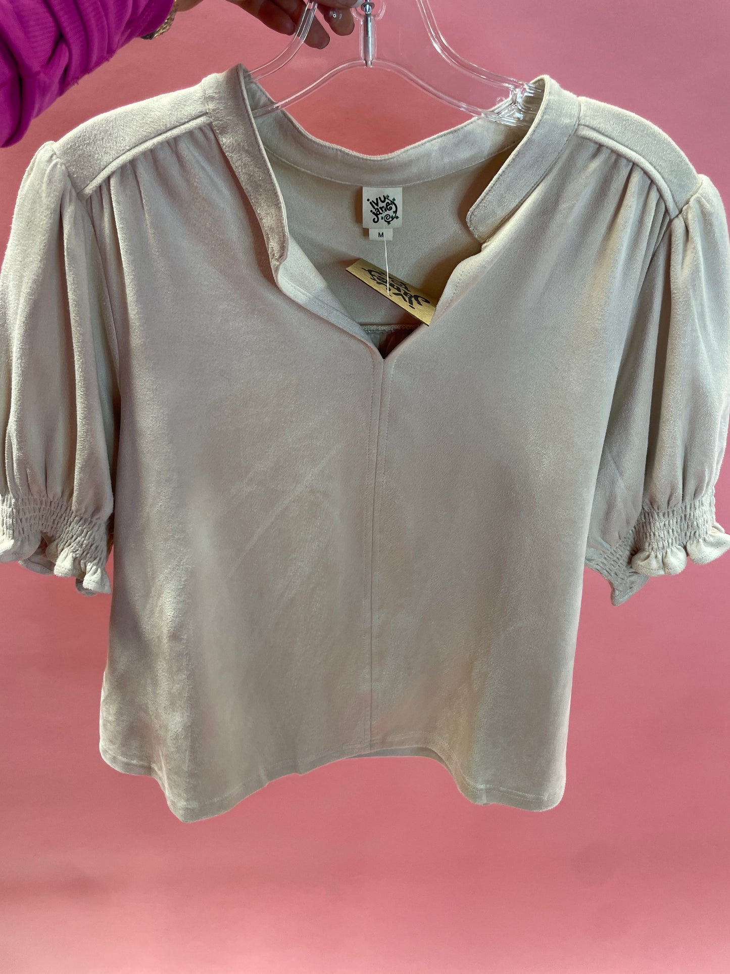 Suede Cream Top