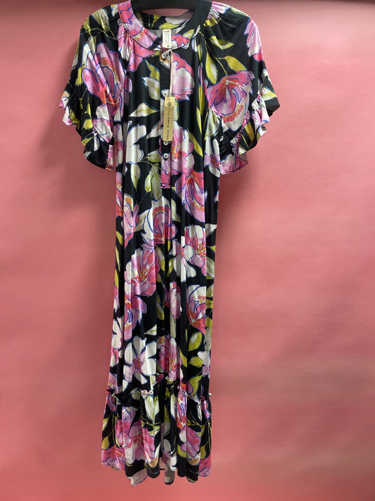Black Floral Patio Dress