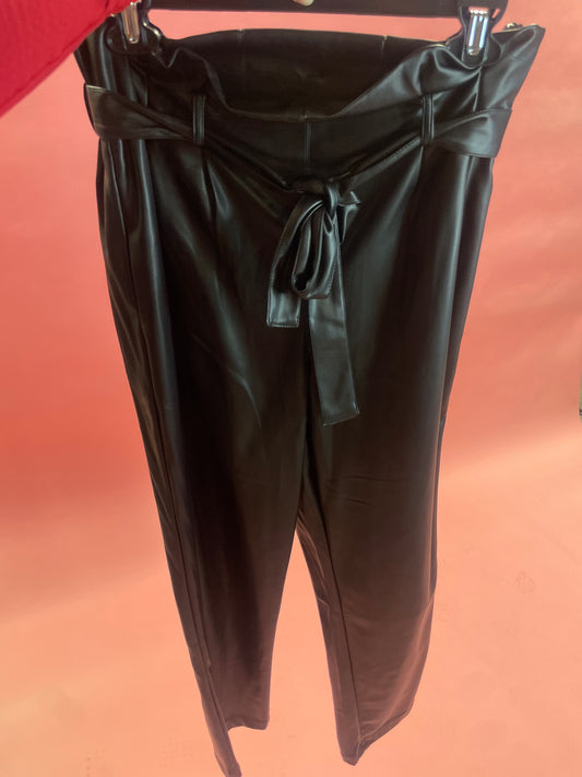 VEGAN LEATHER BLACK PANTS