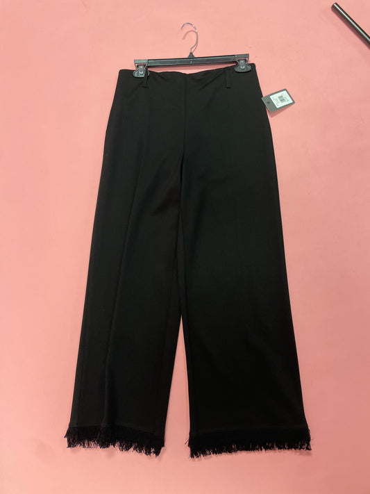 FRINGE BLACK CROPPED PANTS