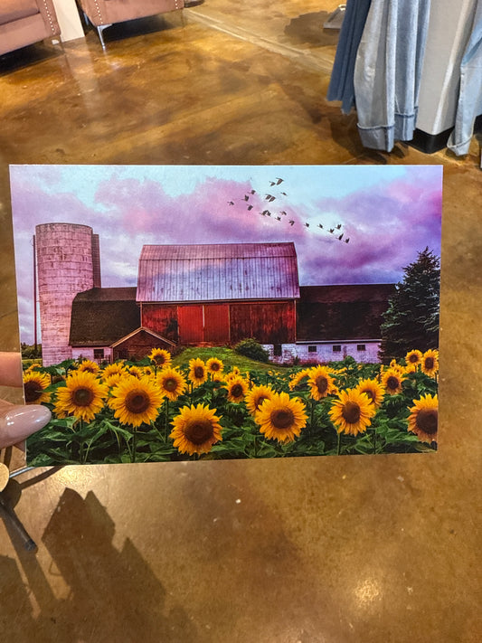 Sunflower barn card