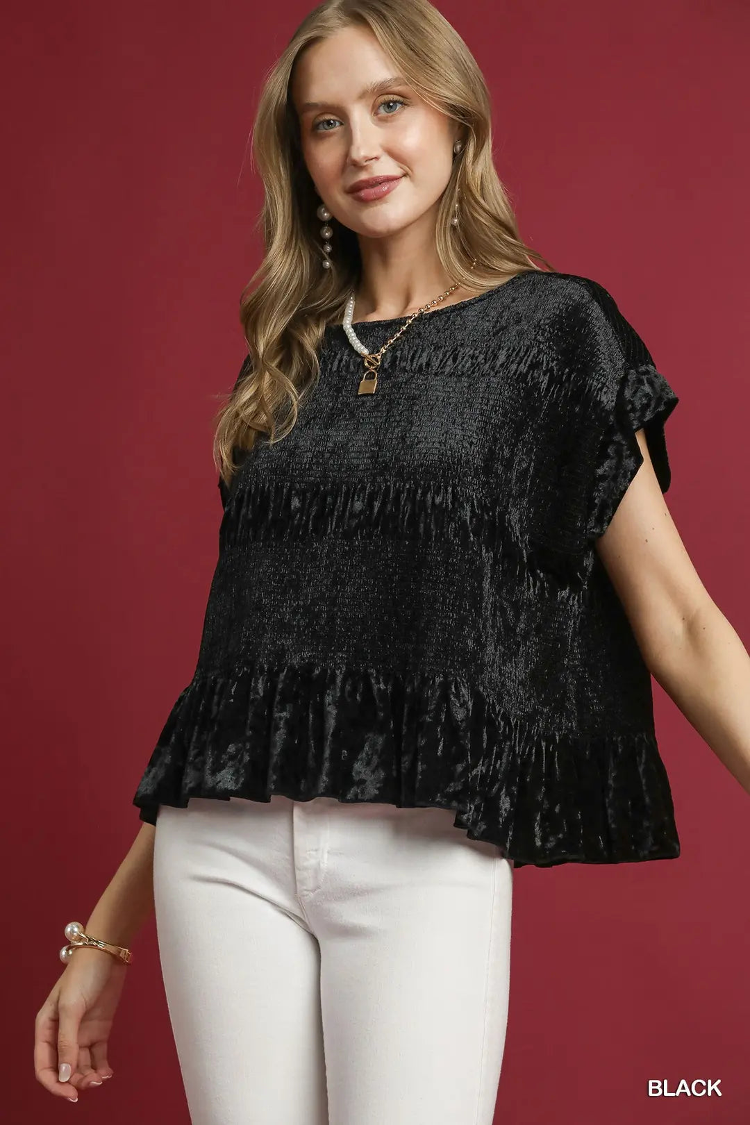 NO LINING CAP SLEEVE TIERED SMOCKED TOP