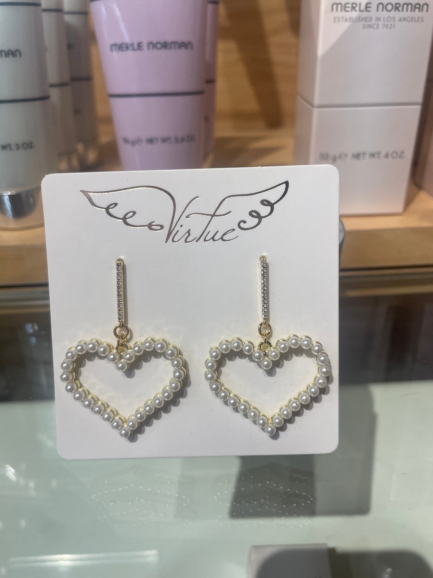 Heart Pearl Earrings