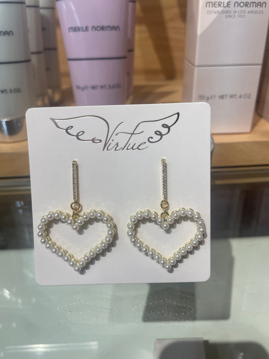 Heart Pearl Earrings
