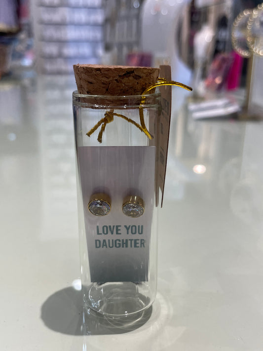 14k gold i love you earrings