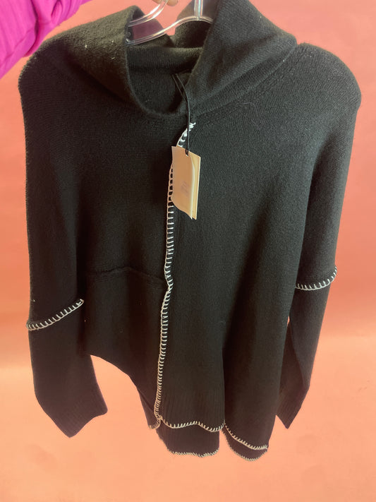 Black Sweater with White Stitch