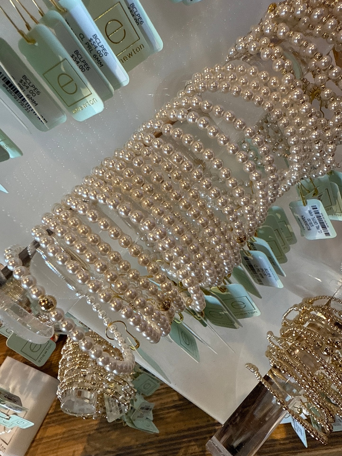 classic pearl 4mm beaded brac