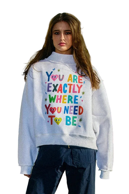 Reversible graphic mockneck
